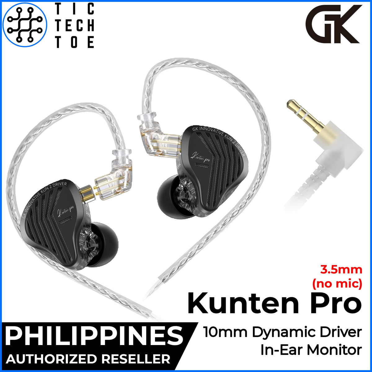 GK Kunten Pro HiFi IEM Dynamic Driver Earphones Wired Detachable Cable Deep Bass 3.5mm/USB-C Mic