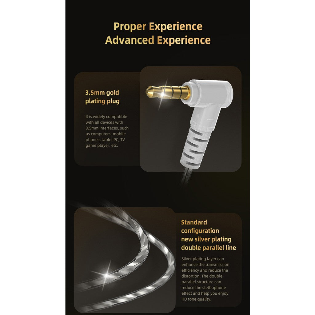QKZ x HBB Titanium Composite Diaphragm Dynamic Driver IEM Earphones with Mic