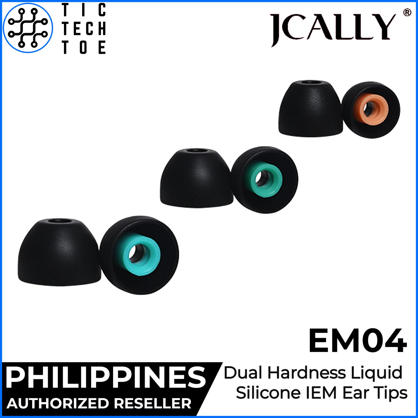 JCALLY EM06 Premium Liquid Silicone Earphone Tips Soft Upgrade Replacement 4 Pairs Set IEM Eartips