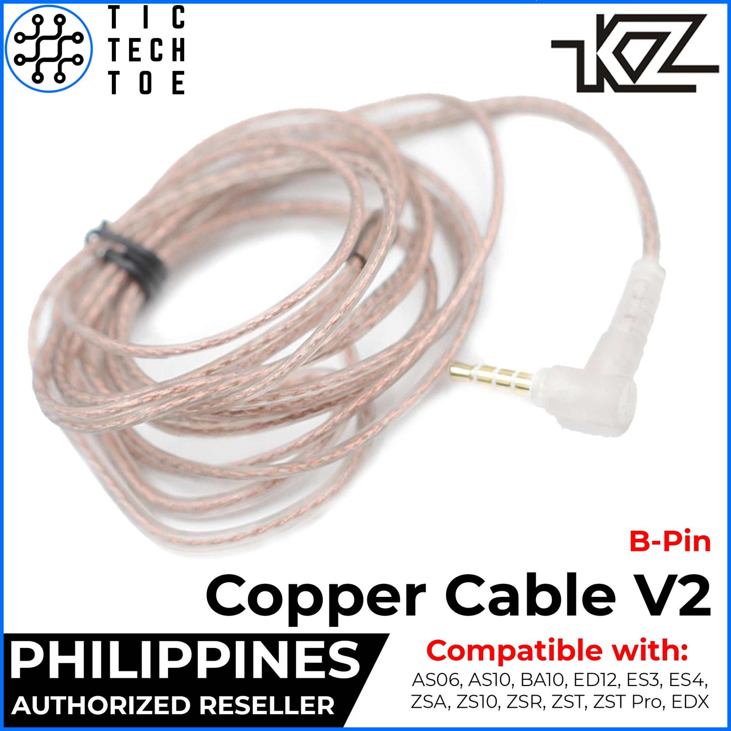 KZ Oxygen-Free Copper (OFC) Upgrade Cable with Mic