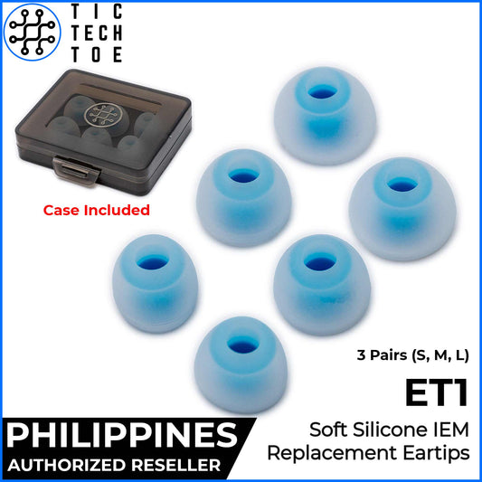 Tic Tech Toe ET1 Earphone Tips Soft Silicone Upgrade Replacement IEM 3 Pairs Set Eartips With Case