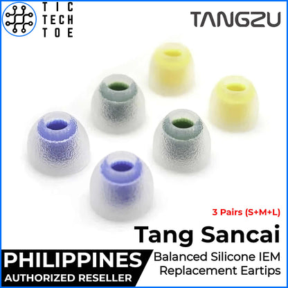 Tangzu Tang Sancai Balanced Tips Soft Silicone Upgrade Replacement Eartips IEM 3 Pairs Set Eartips