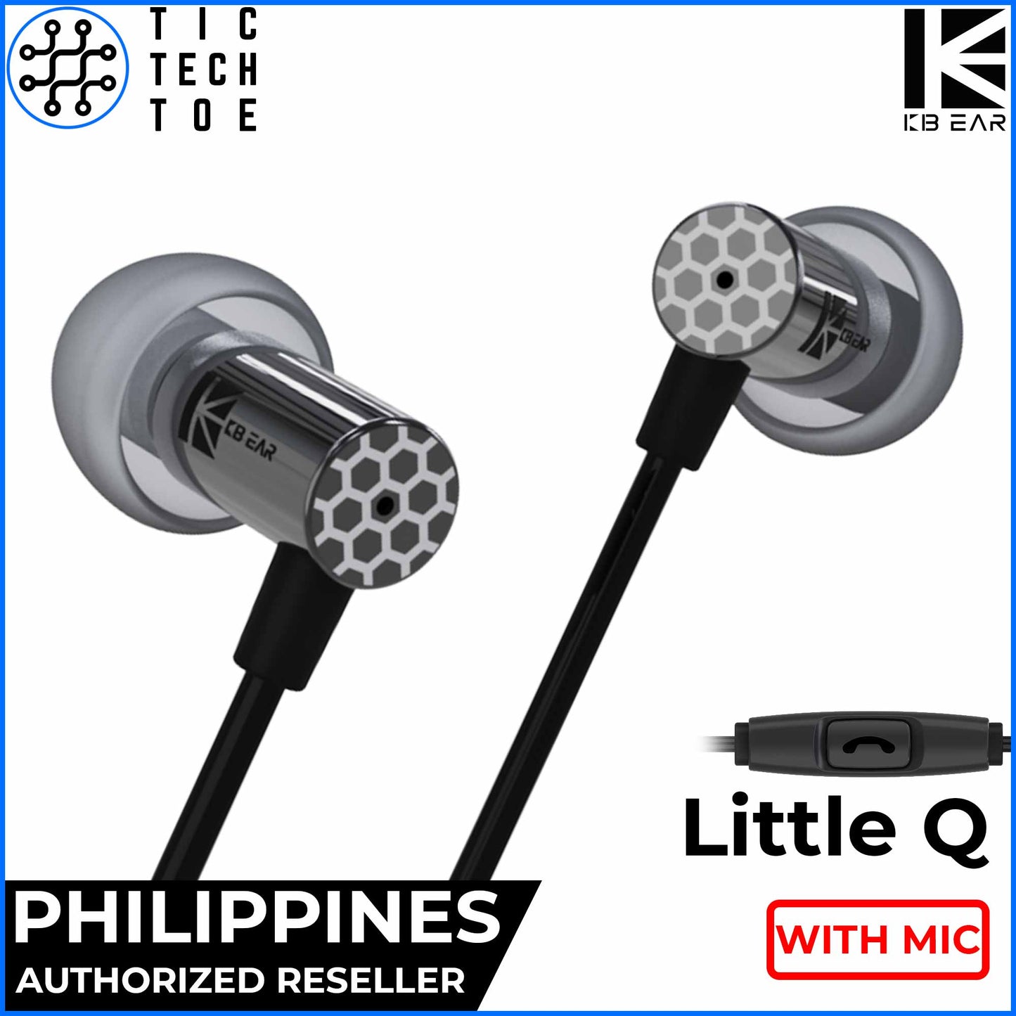 KBEAR KB EAR Little Q Lightweight Aluminum Dynamic Driver IEM Earphones with Mic