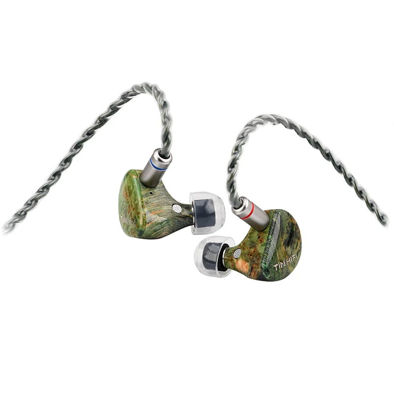 TINHIFI C7 HiFi IEM Nano Ceramic Dynamic Driver Earphones Wired Wood Shell Detachable Music Cable