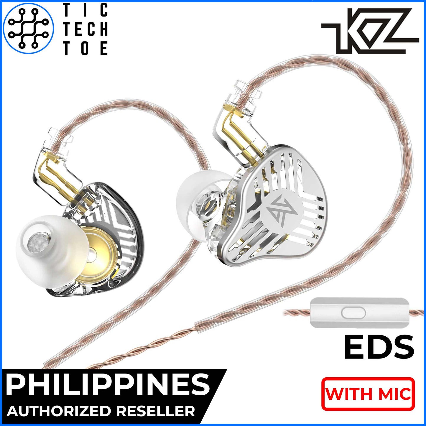 KZ EDS Dual Dynamic Driver HiFi Earphones with Mic