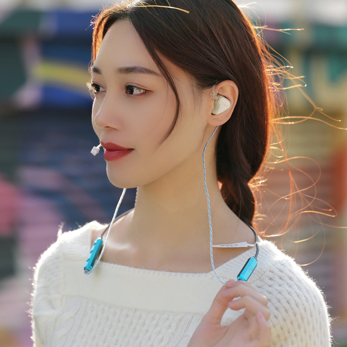 Kinera Celest SkySoar Blue Bluetooth IEM Neckband Wireless Earphone Cable Detachable Boom Mic