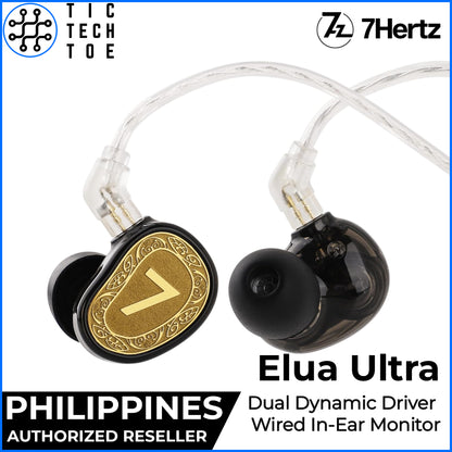 7Hz Elua Ultra Dual Dynamic Audio Driver Detachable Cable Wired In-Ear Monitor Ergonomic Earphones
