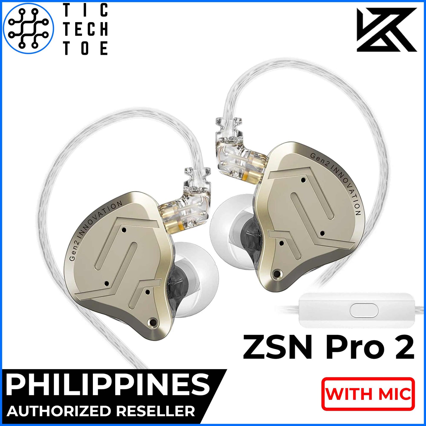 KZ ZSN Pro 2 Upgraded Hybrid Dual Audio Driver DD+BA Metal In-Ear Monitor Wired Earphones with Mic