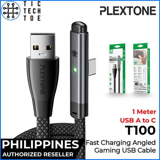 Plextone T100 66W Angled Type C/A Fast Charging PD FCP Quick Charge 3.0 480Mbps Data Gaming Cable