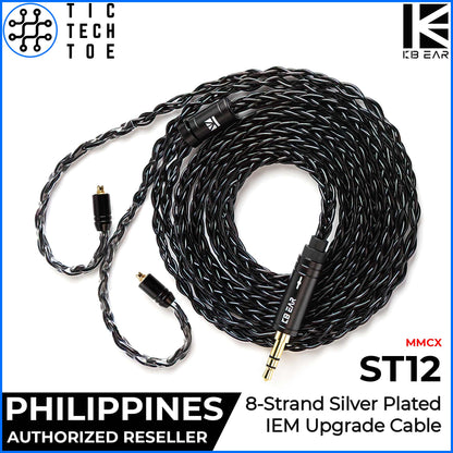 KBEAR ST12 Silver Plated 8-Core OFC Braided Soft Tangle-Free Earphone IEM Upgrade Replacement Cable