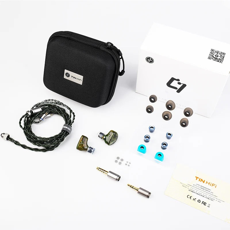 TINHIFI C7 HiFi IEM Nano Ceramic Dynamic Driver Earphones Wired Wood Shell Detachable Music Cable