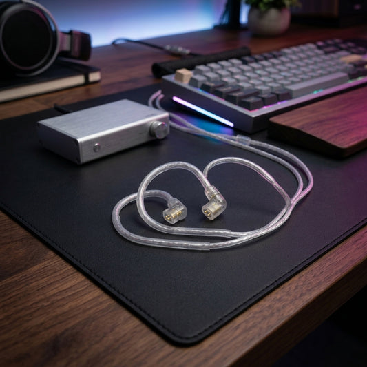 KZ M2 Cable Dual HD Mic 3.5mm/USB-C Silver Plated Upgrade IEM with Control Button Earphone Wire