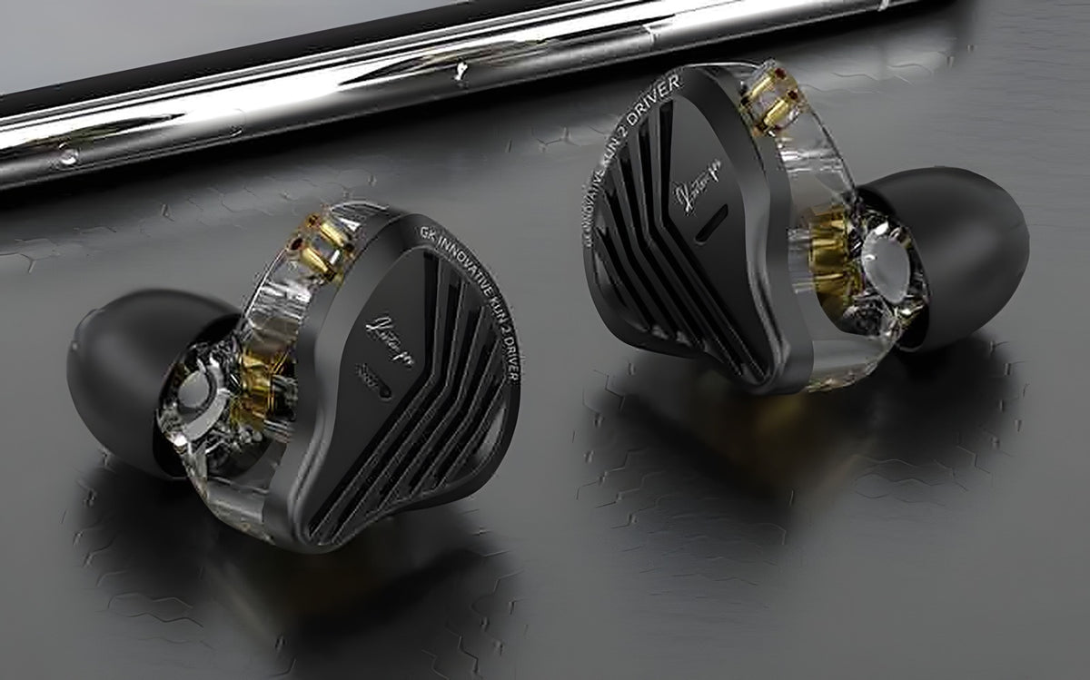 GK Kunten Pro HiFi IEM Dynamic Driver Earphones Wired Detachable Cable Deep Bass 3.5mm/USB-C Mic