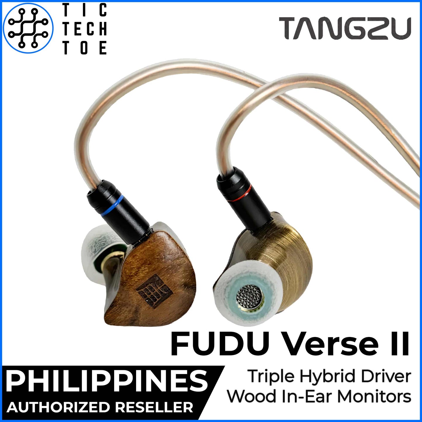 Tangzu FUDU Verse 2 II Hybrid 1DD+2BA Driver In-Ear Ebony Brass Shell Detachable Cable DUFU Earphone