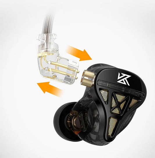 KZ DQS Next Gen Dynamic Driver Semi-Open Earphones Detachable Wired Cable IEM with Mic and Controls