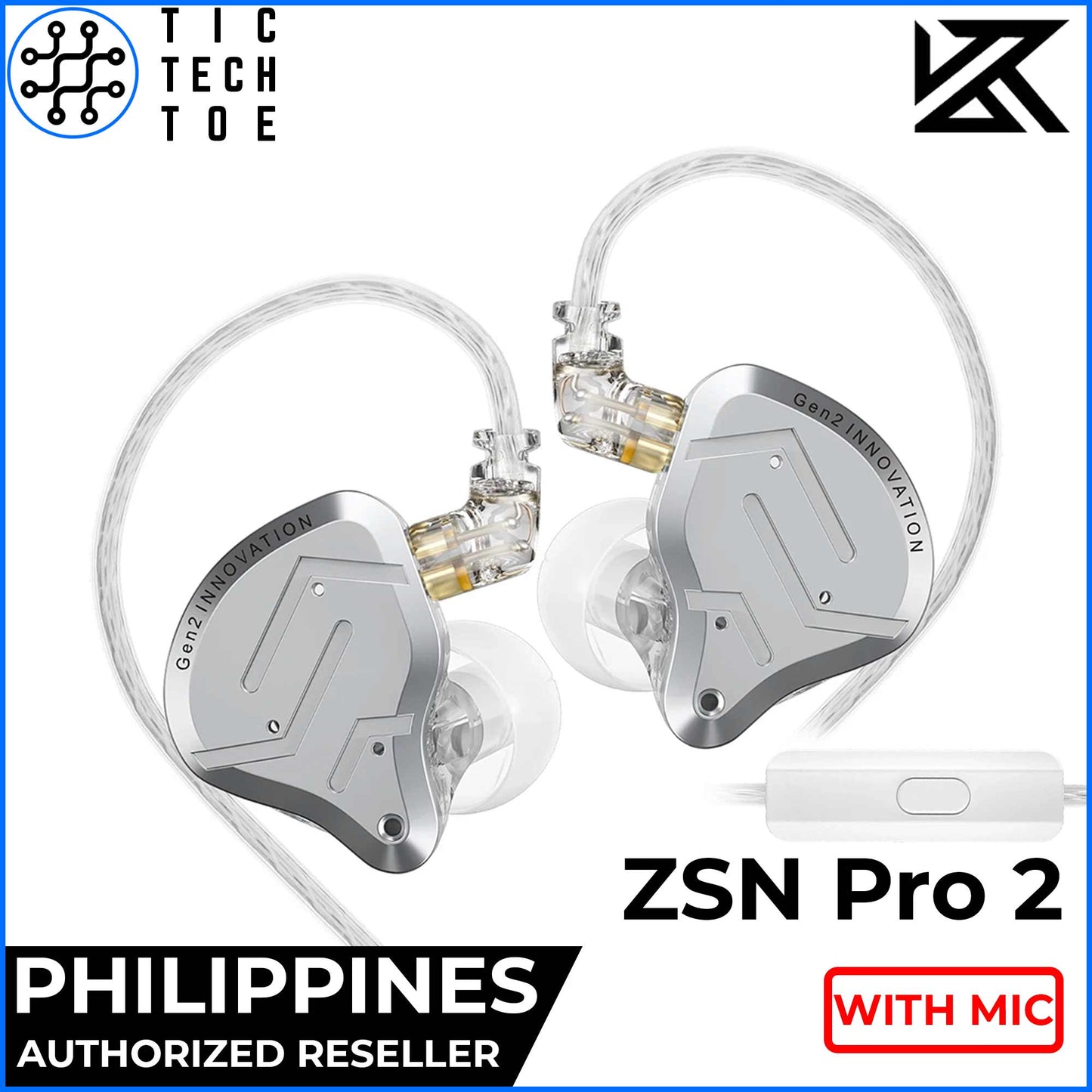 KZ ZSN Pro 2 Upgraded Hybrid Dual Audio Driver DD+BA Metal In-Ear Monitor Wired Earphones with Mic