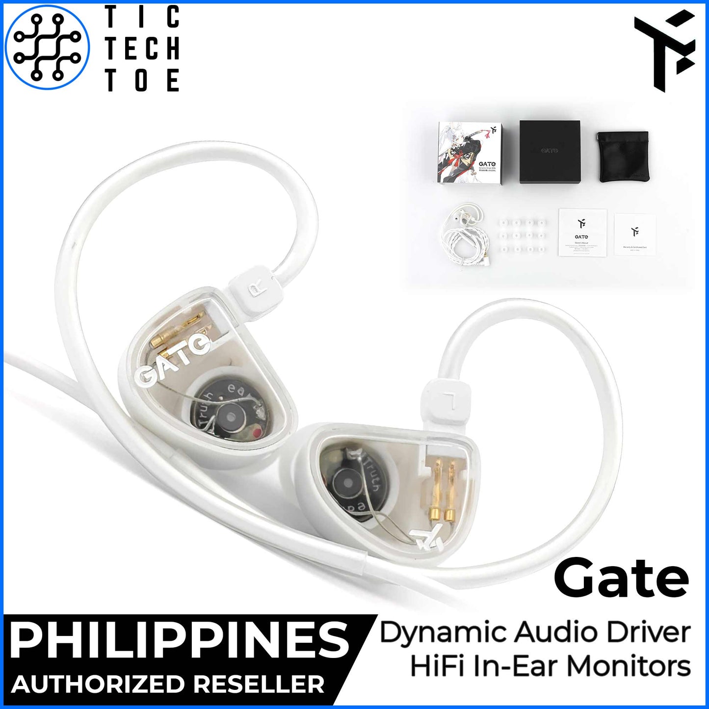 Truthear Gate 10mm Dynamic Driver Lightweight IEM Detachable Cable Wired Earphones In-Ear Monitors