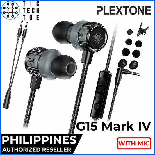 Plextone G15 Mark 4 IV Gaming Earphones Anti-Tangle Cable Noise Cancelling IEM Headset with Mic