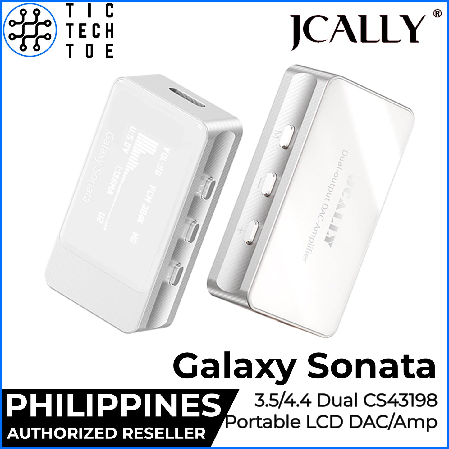 JCALLY Galaxy SONATA DAC LCD Display Dual CS43198 HiFi USB A/C to 3.5/4.4mm Audio Amp Adapter Cable