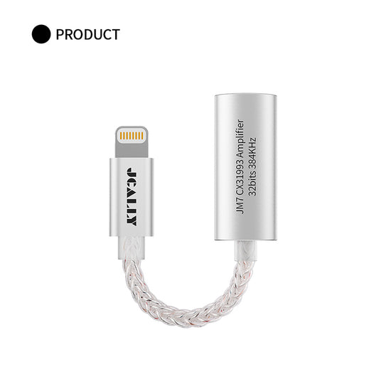 JCALLY JM7L Lightning to 3.5mm Dongle CX31993 DAC/Amp Metal Aluminum Adapter for iPhone/Apple/iOS