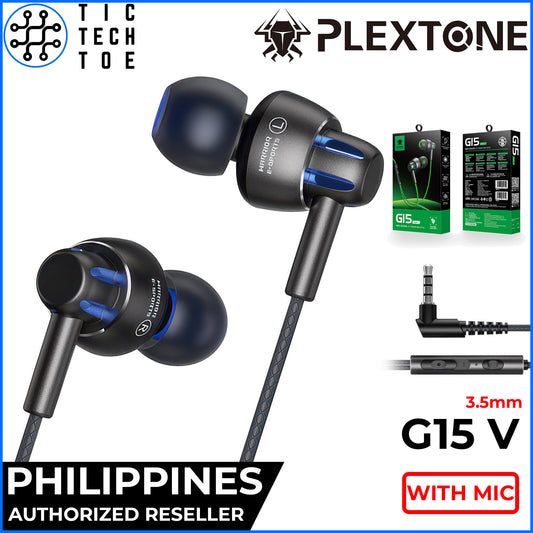 Plextone G15 Mark 5 V Gaming Earphones Anti-Tangle Cable Noise Cancelling IEM Headset with Mic