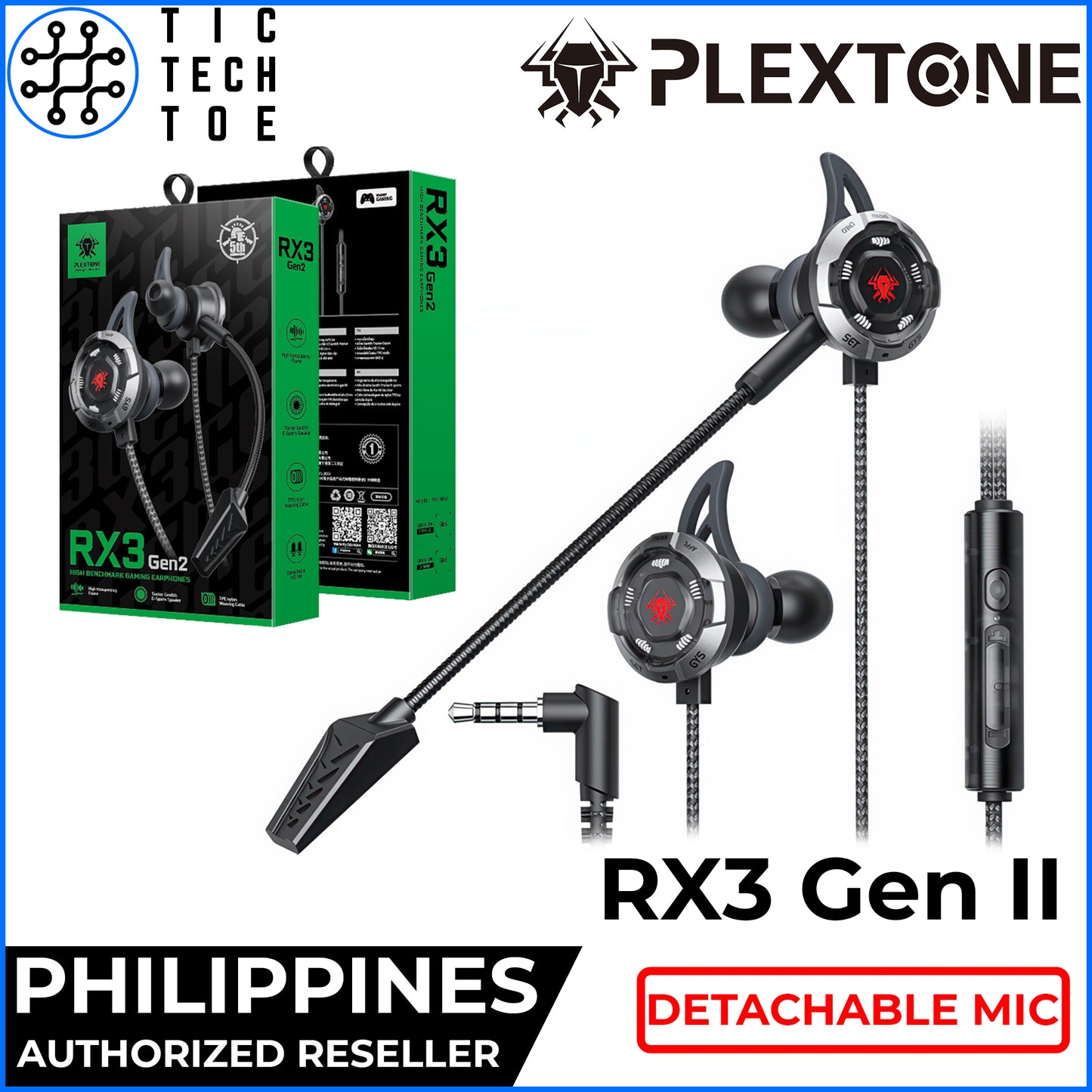 Plextone xMOWI RX3 Pro 2 Gen II Gaming Bass Earphones with Dual Mic