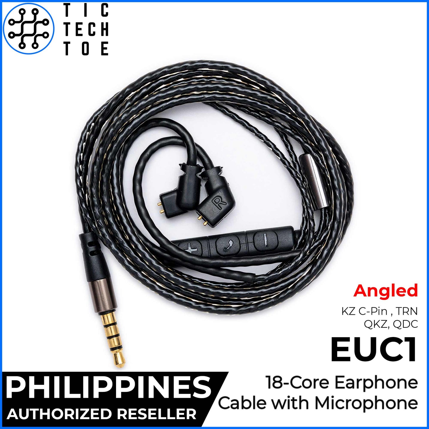 Tic Tech Toe PH EUC1 18 Pure Copper Core Durable Upgrade Replacement Earphone IEM Cable 3.5mm Plug
