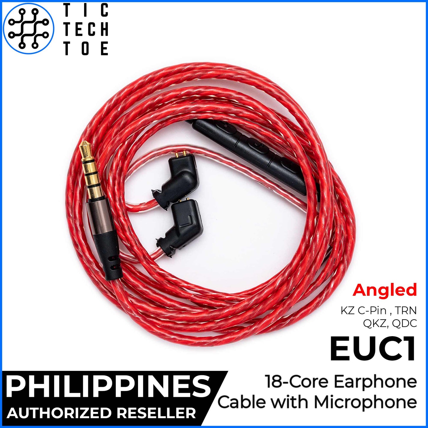 Tic Tech Toe PH EUC1 18 Pure Copper Core Durable Upgrade Replacement Earphone IEM Cable 3.5mm Plug