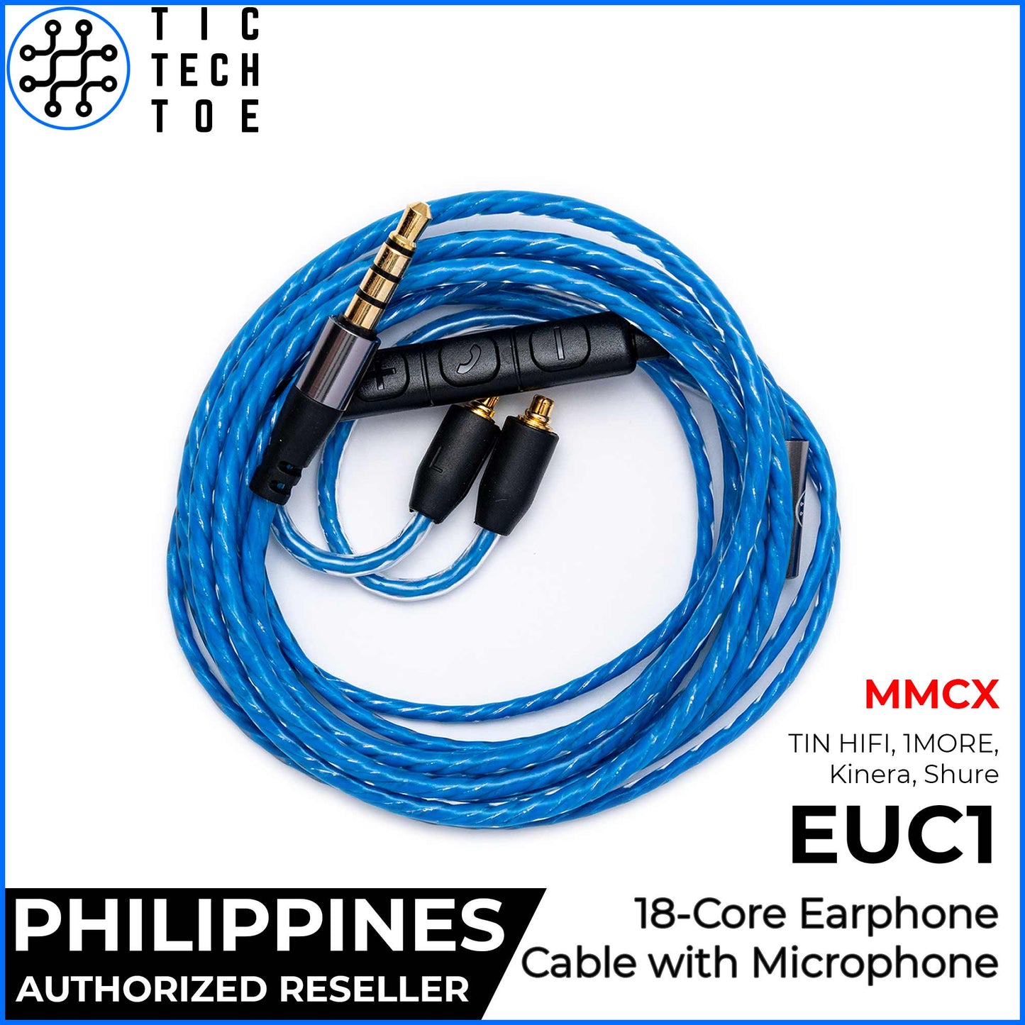 Tic Tech Toe PH EUC1 18 Pure Copper Core Durable Upgrade Replacement Earphone IEM Cable 3.5mm Plug