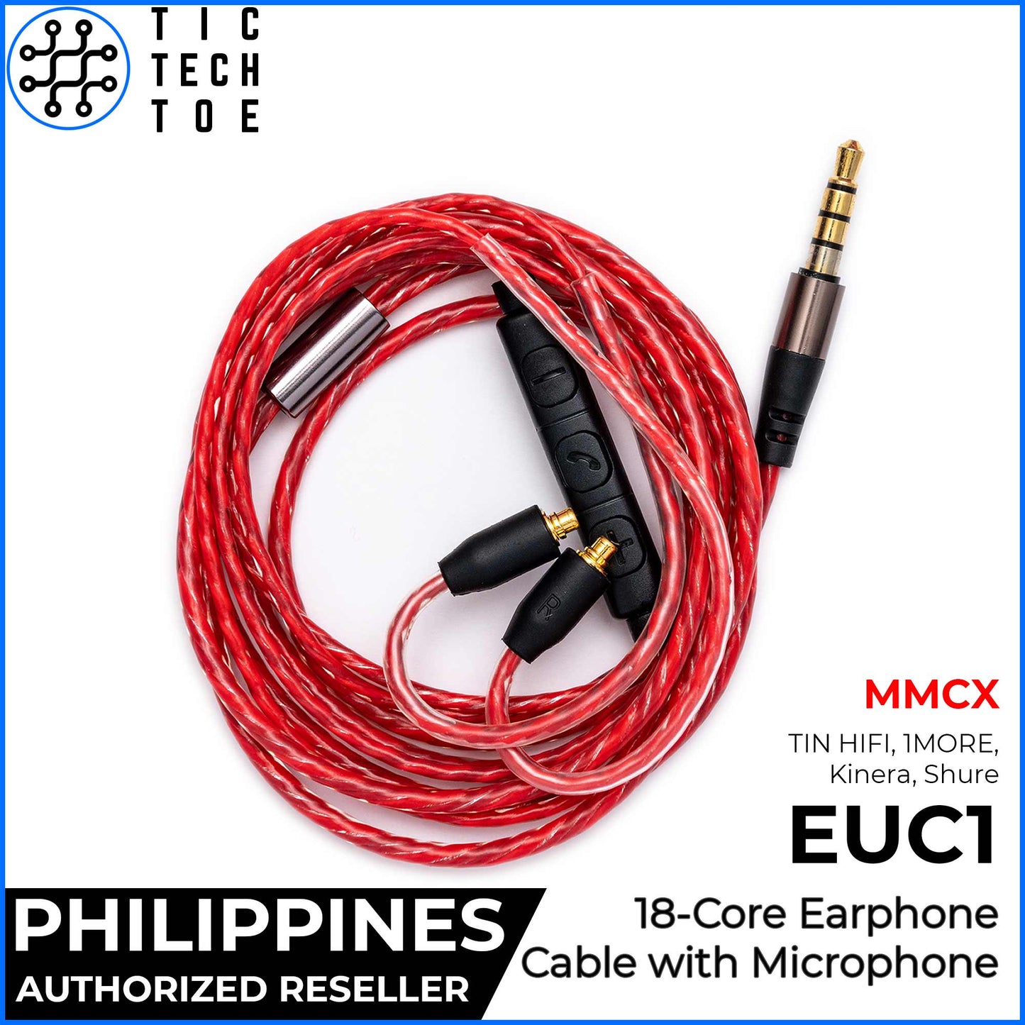 Tic Tech Toe PH EUC1 18 Pure Copper Core Durable Upgrade Replacement Earphone IEM Cable 3.5mm Plug