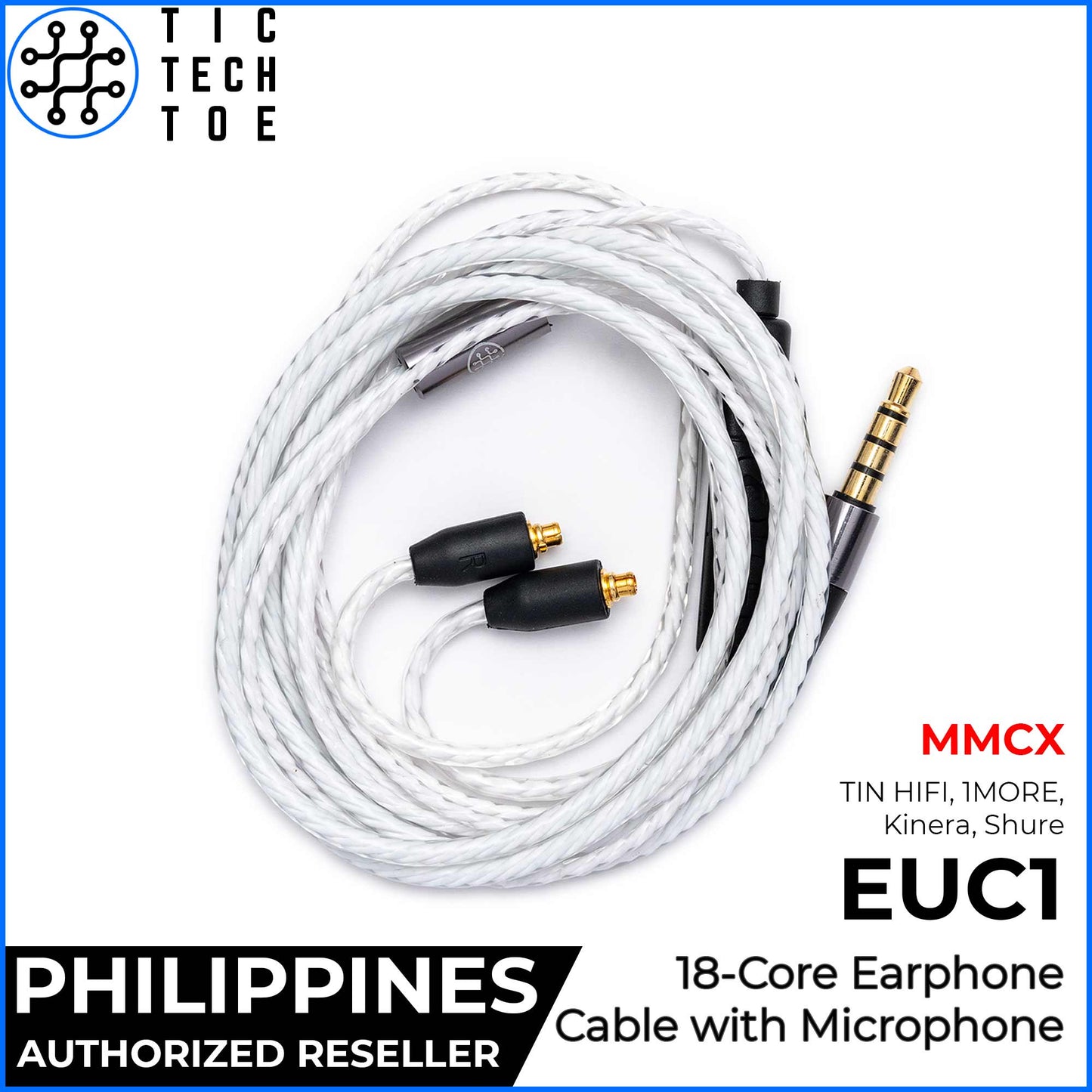 Tic Tech Toe PH EUC1 18 Pure Copper Core Durable Upgrade Replacement Earphone IEM Cable 3.5mm Plug