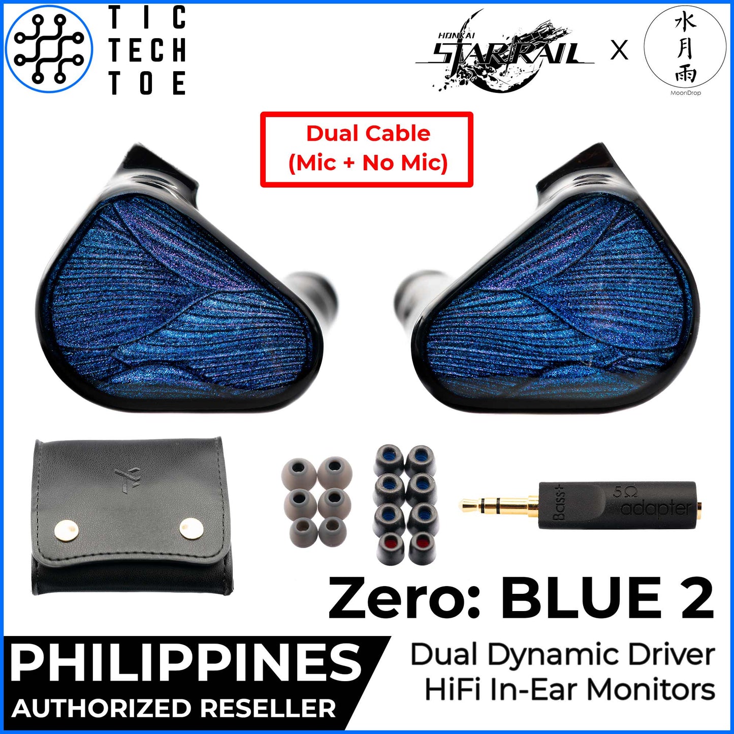 Truthear x Crinacle Zero:BLUE 2 II Dual Dynamic Driver IEM Wired HiFi Earphones In-Ear Monitors