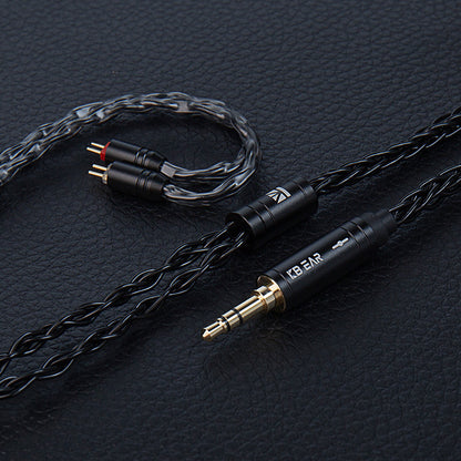 KBEAR ST12 Silver Plated 8-Core OFC Braided Soft Tangle-Free Earphone IEM Upgrade Replacement Cable