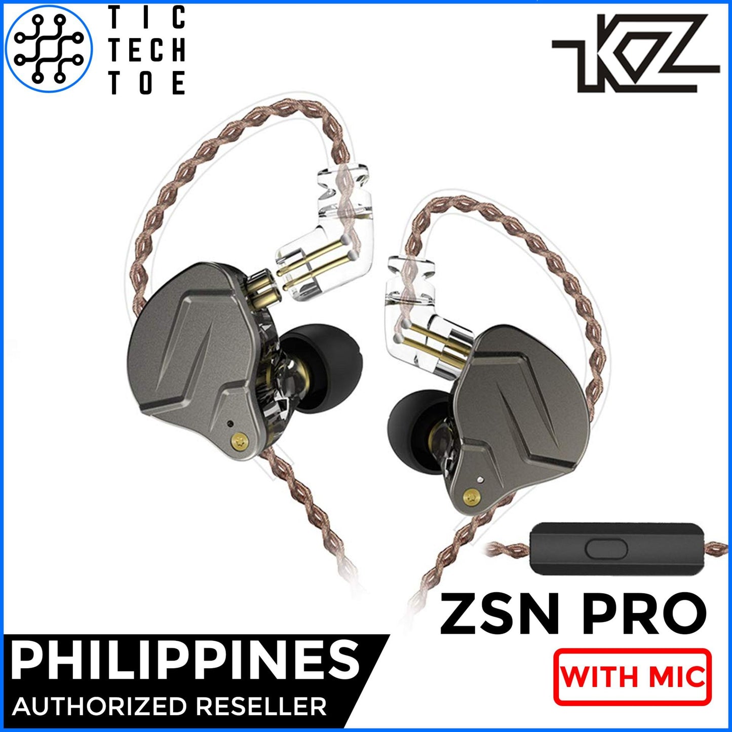 KZ ZSN Pro Hybrid Driver Earphones with Mic