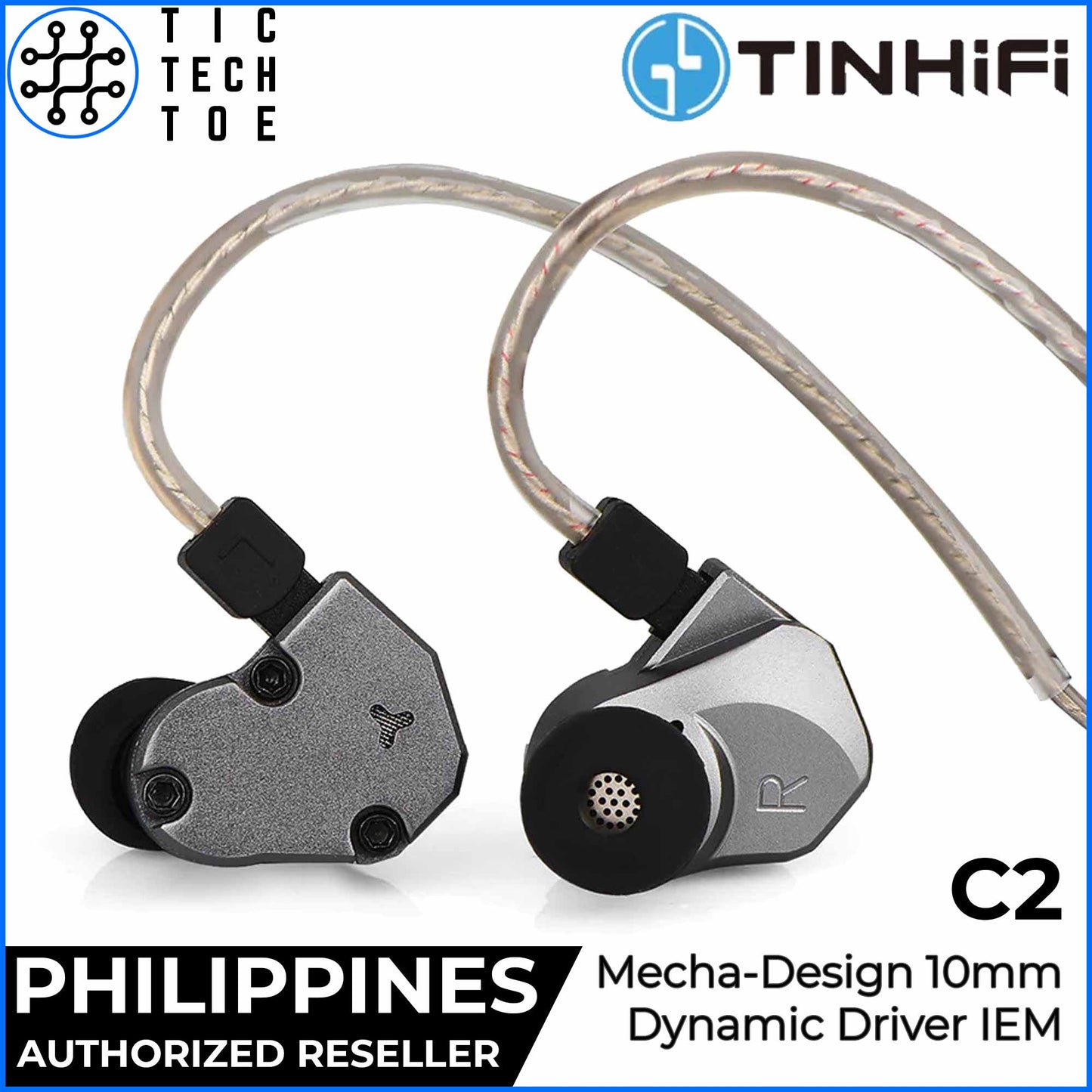 TIN HIFI / TIN AUDIO C2 Mech Warrior Dynamic Driver Detachable Cable IEM In-Ear Earphones