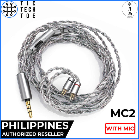 Moondrop MC2 Silver Plated OFC Litz Braided Earphone IEM Upgrade Replacement Cable With Microphone