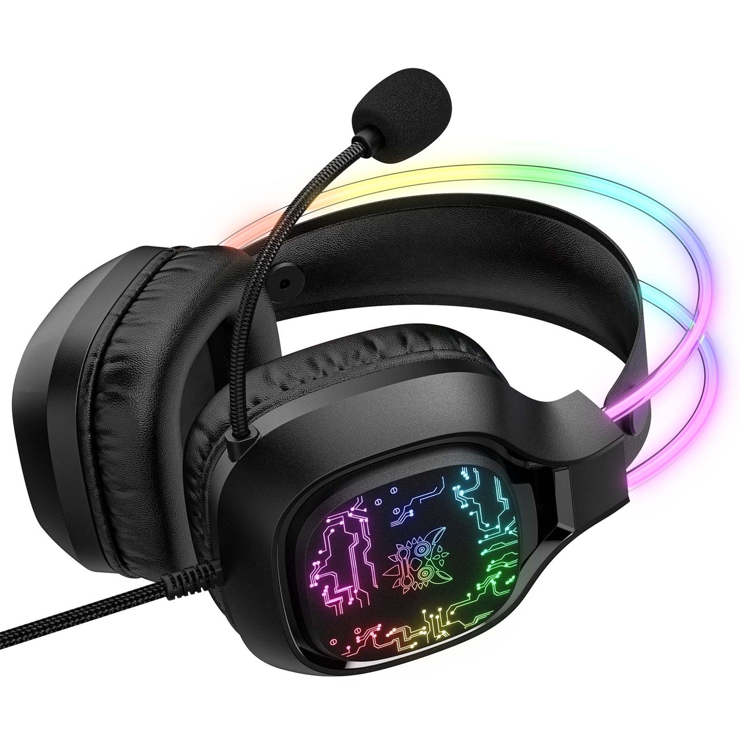 Onikuma X22 Wired RGB Gaming Headset Noise Cancelling PC Mobile Switch PS5 HD Mic Headphones