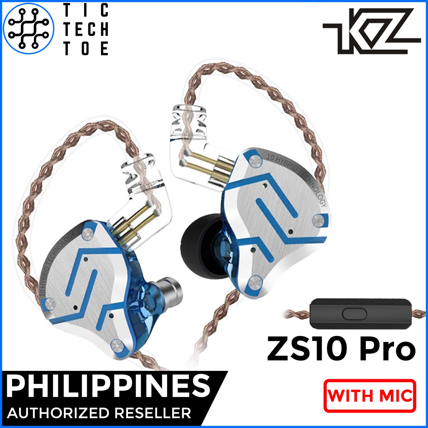 KZ ZS10 Pro Hybrid Driver Earphones with Mic