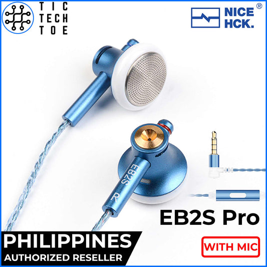 NiceHCK EB2S Pro Aluminum CNC HiFi LCP Dynamic Driver Earbuds Silver Plated Cable with HD Mic