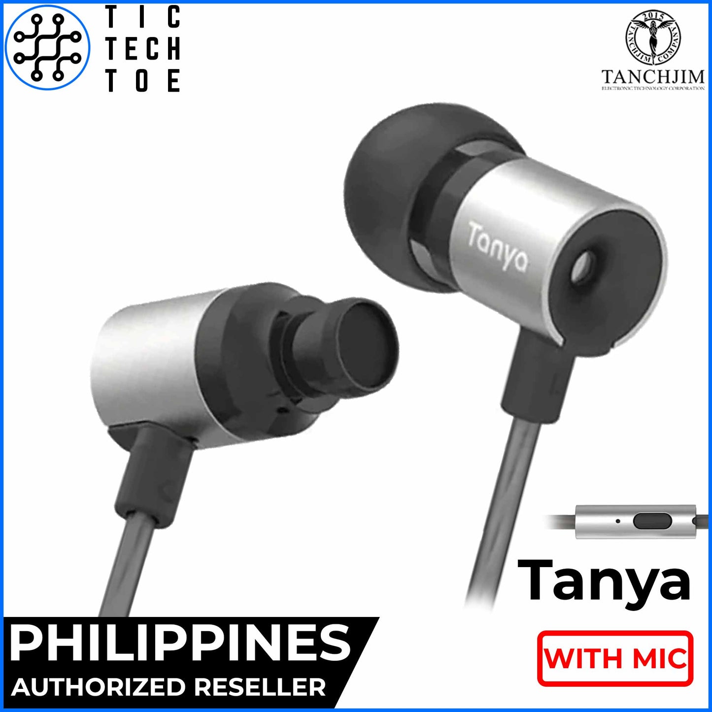 Tanchjim Tanya Aluminum Shell Bullet-Style Dynamic Driver IEM Earphones with Mic