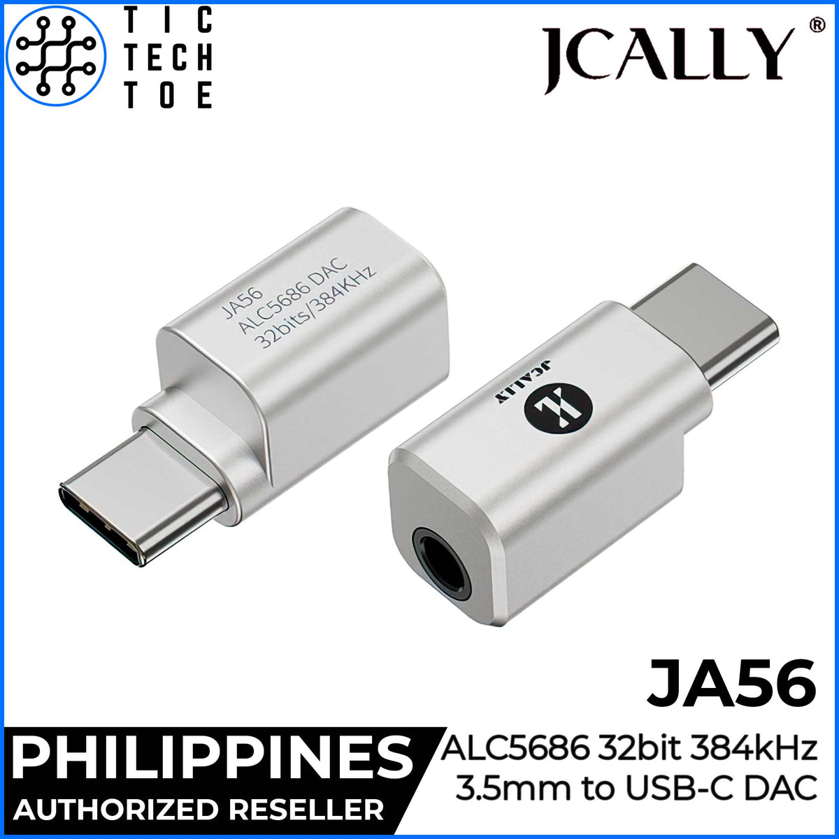 JCALLY JA56 USB Type C to 3.5mm Dongle Mic Support Realtek ALC5686 