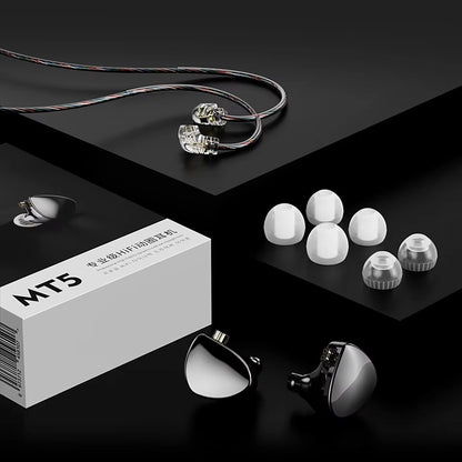 TRN MT5 Upgraded LCP Dynamic Driver Zinc Alloy Shell Detachable Cable IEM In-Ear Earphones with Mic