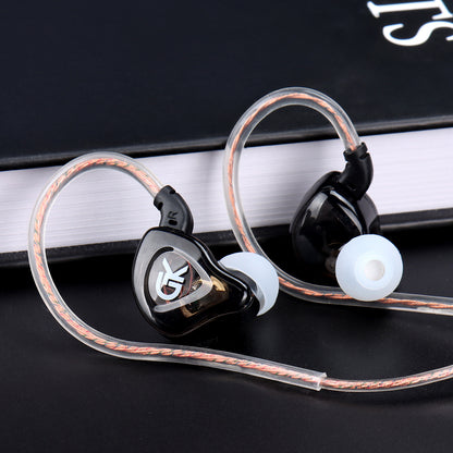 GK AK8 Liquid Crystal Polymer Dynamic Driver Bass Wired Cable In-Ear Monitor Earphones with Mic