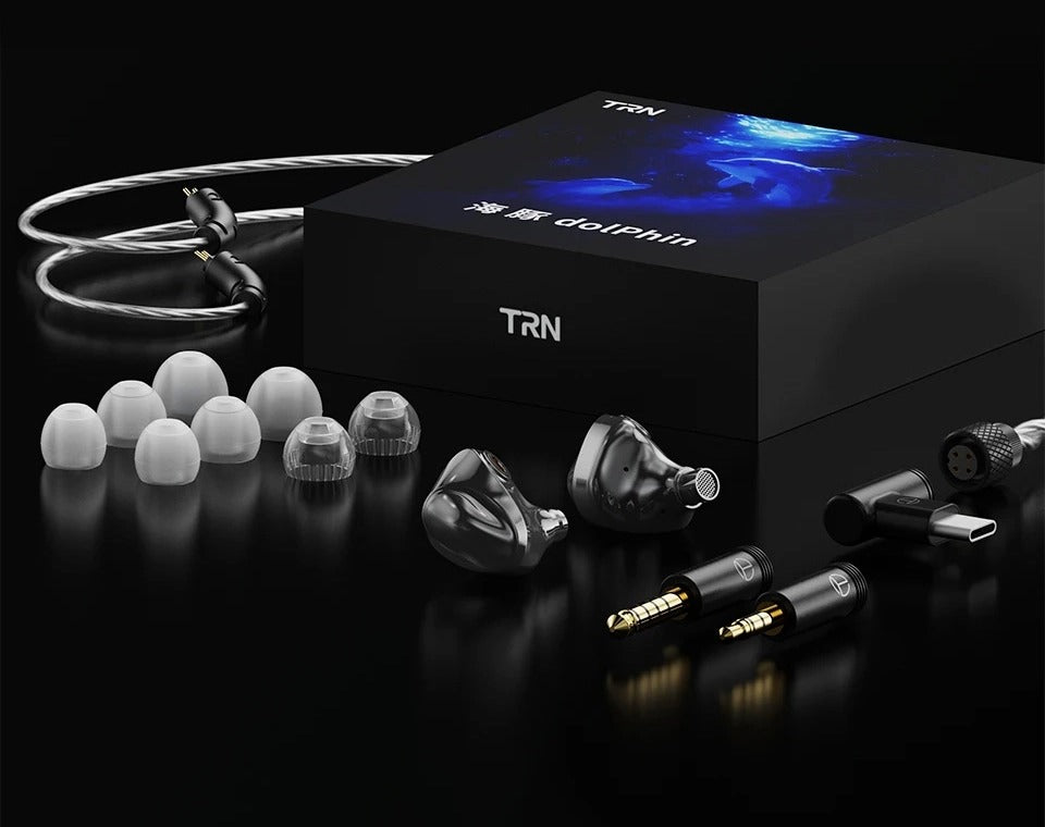 TRN Dolphin Liquid Metal Chamber Dynamic Driver Detachable Cable IEM In-Ear Earphones with Mic