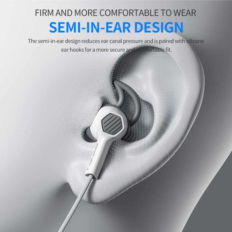 Plextone G27 Semi In-Ear Pro Gaming Earphones Ergonomic Surround Sound Wired Headset with Microphone
