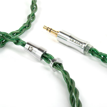 KBEAR Aegis Braided Upgrade Cable Silver-Plated OFC 2-Pin/QDC Green 3.5mm IEM Earphone Replacement