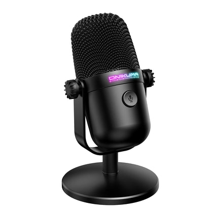 Onikuma M830 USB Condenser Gaming Microphone RGB Light Mute Button Streaming PC Mobile Wired HD Mic
