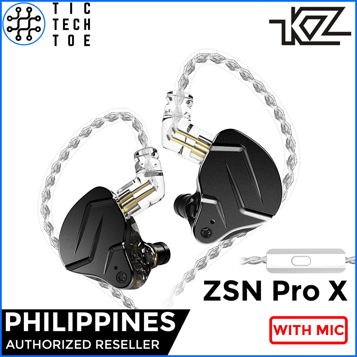 KZ ZSN Pro X Hybrid Dual Driver Earphones with Mic