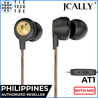 JCALLY AT1 Ergonomic Lightweight IEM Tough Cable Dynamic Driver HiFi Audio In-Ear Monitor Earphones