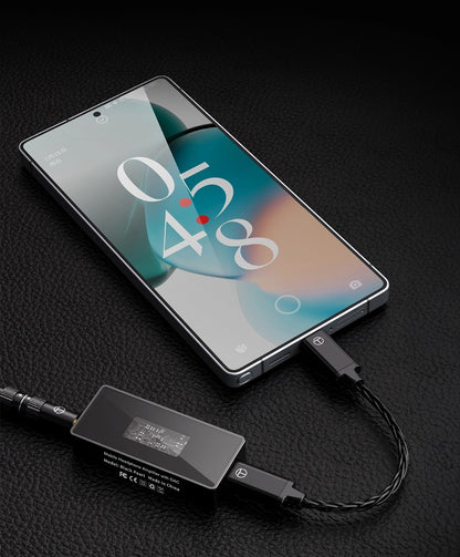 TRN Black Pearl 3.5/4.4mm Balanced to USB-C Adjustable EQ Control Audio DAC/Amplifier Adapter Cable